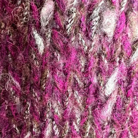 Tricots Jean Marc Tunic Sweater M Purple Open Knit Wool Mohair Blend Womens - Picture 7 of 11